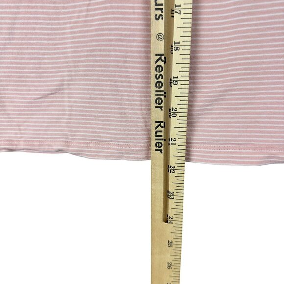 Lauren Ralph Lauren Top Womens XL Pink & White Striped Short-Sleeve Lightweight - Picture 6 of 9
